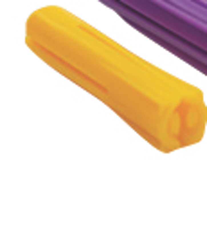 Tillex Fastex Plugs 5,5x25, Gul, Uden krave, 100 stk.