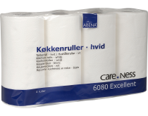 Abena 2-lags køkkenrulle hvid Care-Ness Excellent, 100% nyfiber - pakke a 4 ruller - Div. husholdningsartikler