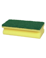 Skuresvamp 14x7x4,2cm Grøn/gul, nylon/polyester/polyether, grov skureeffekt -10stk - Div. husholdningsartikler