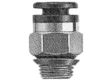 Male connector antistatic 10mm uni 1/4"