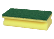 Skuresvamp 14x7x4,2cm Grøn/gul, nylon/polyester/polyether, grov skureeffekt -10stk - Div. husholdningsartikler