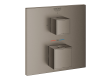 GROHE Grohtherm Cube termostatarmatur 158x158mm til brus. Børstet hard graphite - Grohe sanitetsarmatur