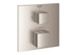 GROHE Grohtherm Cube termostatarmatur 158x158mm til hoved & håndbruser. Supersteel - Grohe sanitetsarmatur